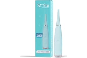 Smile Therapy Ultrasonic Electric Tooth Cleaner - Aqua | Plaque Remover for Teeth, Tooth Stain Remover, Gentle Ultrasonic Cleaner, Teeth Cleaner & Flosser, Rechargeable Dental Tools for Home & Travel
