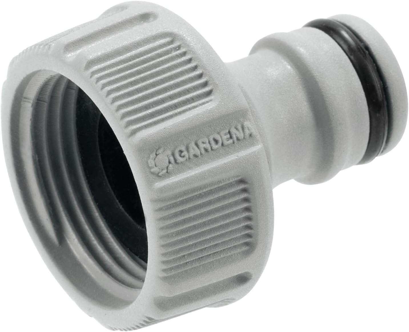 Gardena Nez de robinet 26,5 mm (G 3/4 pouces): OGS adaptateur pour raccordement d’un tuyau d’arrosage, technologie anti-éclaboussure, résistant au gel, vrac (18221-20)