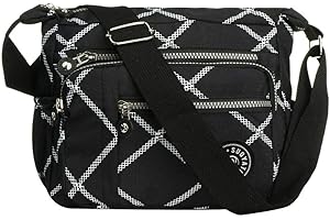 Gelory Women Crossbody Bag Nylon Waterproof Shoulder Bag Multi Pocket Messenger Bag Lightweight Handbag Travel Bag