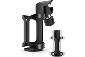 SPEPY Bike Cup Holder, Bike Bottle Cage 360 Degrees Rotation Drink Water Bottle Cages Stroller Cup Holders for Bicycles, Mountain Bikes, Baby Strollers and Wheelchair, Black