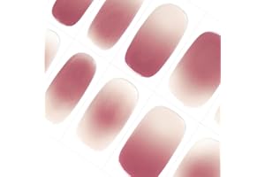 ‎DANNI & TONI DANNI & TONI Halb ausgehärtete Gel Nagelfolien (Peachy Keen) Burgunderrot Abstufung Glänzend Gel Nagel Aufkleber, Halbgehärtete Nagelfolie Nagelsticker Wraps 28 Aufkleber