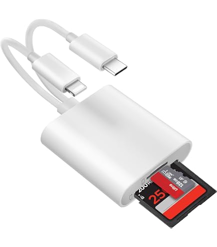 Lecteur De Carte SD Pour IPhone/iPad - Adaptateur Lightning Plug & Play | Compatible IPhone 14 à 5, IPad, IOS 9 à 15, Transfert Rapide