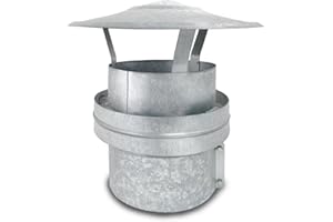 CAEXVEN Sombrerete Deflector para Conductos en Acero Galvanizado - Serie Lisa y Helicoidal - 175/180 mm