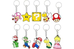 MEZHEN Portachiavi per Mario Bambini Portachiavi Festa di Compleanno Regalo Ciondolo Accessori per Feste Giorno di Scuola 20 Pièces