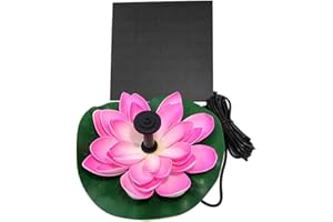 Hemoton Pompe de bassin solaire Lotus - Fontaine flottante - Nénuphar - Pompe solaire - Pompe à eau pour étang de jardin, piscine, paysage - Décoration