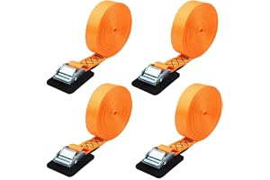 KASTWAVE Sturdy 20-foot-by-1-inch Tie Down Strap Lashing Strap Cargo Tie-Down Strap Padded Cam Lock Buckle 1000lbs Capacity (4-Pack)