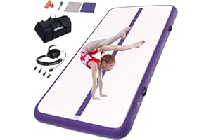 DOBESTS Inflatable Air Tumbling Mat - 6.6/10/13/16/20 ft with 4/8 inch Thickness for Home Gymnastics Training, Yoga, Water, Dance