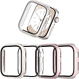 JZK 4-Stück Schutzhülle für Apple Watch Series 8/7 41mm, Hart PC Rundum Ultradünne Gehäuse Hülle Eingebaut Kratzfest Gehärtet