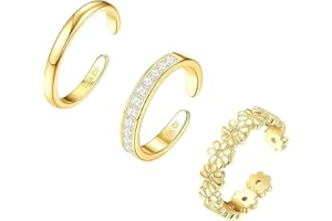 LQIOACU 3 Pezzi anello per Donna, Oro 14K Riempito piede Set Carino Opale Fiore Minimalista