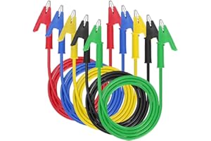 Gebildet Alligator Clips Electrical Test Leads Set,15A Jumper Wires Heavy Duty with Protective Copper Clips, Premium PVC Silicone Cables for Electrical Testing, Experiment,5 Colors 100cm Length