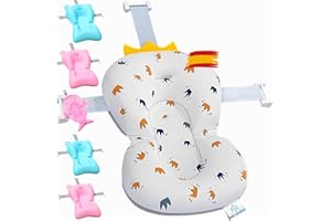 Baby Wonders® Cojin de Bañera universal Ajustable para Bebe Recien Nacido, Cola de Ballena, Asiento Plegable de Ducha para Baño (blanco)