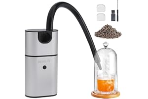 BORUiT Smoking Gun BBQ Cold Food Smoker, Portable Smoke Infuser Cheeses Salmon Sausage Meat Cocktail Smoker Handheld Portable BBQ Smoker with Wood Chips