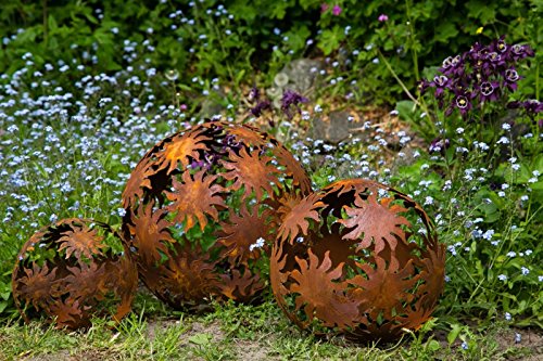 3er Set Dekokugel, Rost, Sonne