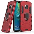 MaiJin Compatible with Huawei Mate20 Pro Case, Metal Ring Grip Kickstand Shockproof Hard Bumper (Works with Magnetic Car Mount) Dual Layer Rugged Cover for Huawei Mate 20 Pro (Red)