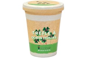 Feel Green Ecocup, Trèfle À Quatre Feuilles, Idée Cadeau (100% Ecologique), Grow-Your-Own/Kit Prêt-à-Pousser, Plantes Dans Coffee Cup 10 x 8 cm, Produit En Autriche