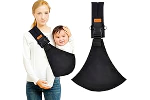 APOMOONS Baby Carrier,Portable Toddler Baby Sling Carrier, Soft Baby Carrier Sling with Adjustable Shoulder Straps, Wrap Carrier, Infant Sling from Newborn Up to 6-42 Months(Pure Black) (Pure Black)