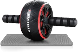 LROCOTANC Ruota Addominali - AB Roller - Roller per Addominali con Tappetino per Ginocchi - Fitness Trainer Home ABS Workout