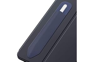 MoKo Pencil Sleeve Holder Sticker Fit Apple Pencil 1st/2nd Generation, Elastic Pencil Pouch PU Leather Adhesive Sleeve Fit iPad 9th/8th Gen, iPad Air 4, iPad Pro 11&12.9, iPad Mini 6 - Indigo
