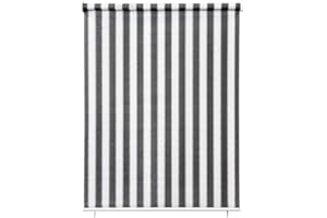 paramondo Tenda da Sole Verticale a Rullo per Esterno Avvolgibile Impermeabile Resistente Anti UV Protezione della Privacy Grigio-Bianco, 100 x 240 cm