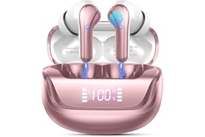 DONERTON Cuffie Bluetooth, Auricolari Bluetooth 5.4 Stereo HiFi con 4 HD Mic, Cuffie Wireless 45 Ore LED Display, in Ear Cuffiette Bluetooth con Cancellazione Rumore, Cuffie Senza Fili IP7 Impermeabile