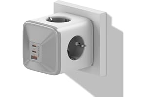 OUFUYU Würfel USB C Steckdosenleiste 4-Fach Steckdose 4000W mit 2 USB-C & 1 USB-A 30W, PD-Ladegerät für MacBook, iPad, iPhone 16/15/14/13/12, Galaxy S24, Spiel, Zuhause, Büro, Weiß