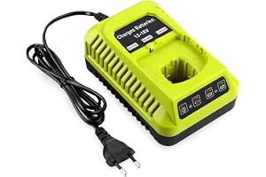 Yangers P117 P108 Snabb laddare Li-ion & Ni-Cad Ni-MH-batteriladdare för Ryobi 12V 14.4V 18V One+, Kompatibel med batteri P10