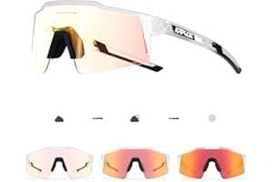 KAPVOE Gafas de Ciclismo Fotocromáticas con TR90 Mujeres Hombres Niños Niñas Gafas de Sol Deportivas Mujeres Hombres K9023