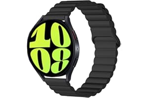 elfofle 20mm pasek Kompatybilny z do Samsung Galaxy Watch 6/Watch 6 Classic/Watch 5/5 Pro/Watch 4 40mm/44mm, silikonowa dwustronna opaska magnetyczna