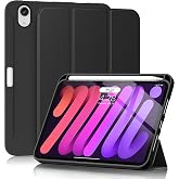Apple iPad Mini 7 Mini 6 ile uyumlu Kılıf Kalem B&ouml;lmeli Smart Case 2021-2024 Siyah