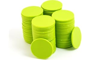 Smartdealspro 100 unidades de 32 mm/1.26 pulgadas de plástico opaco para contadores de aprendizaje, mini fichas de póquer, fichas de juego con caja de almacenamiento (verde claro)