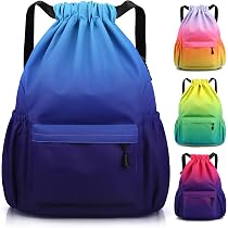 Faltbarer Kordelzug-Rucksack – Wasserdicht, Mit Reißverschlusstaschen, 45x31x14 Cm (zusammengeklappt 16x15 Cm)