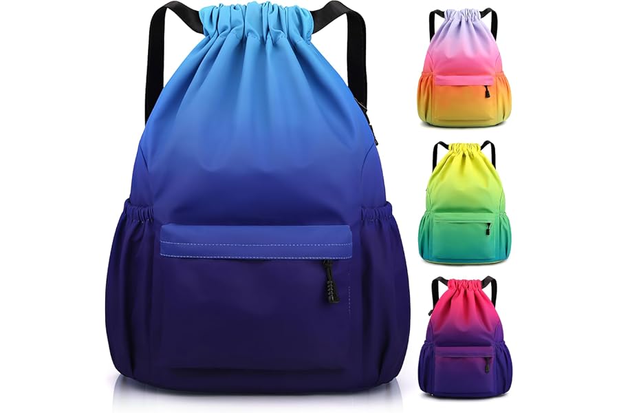 Sarsumir Mochila Cuerdas para Mujer Hombre, Impermeable Bolsa de Cuerdas Gran Capacidad Mochila Deportiva para Compras D