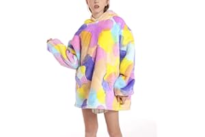 Shamdon Home Collection Kinder Übergroße Hoodie Decke, Kapuzenpullover Sweatshirt mit Ärmel und Tasche,Flanell Kuschelpullover für Mädchen Jungen Teenager