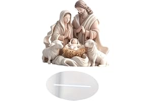 perfk Statua Natività Nascita 18,7x18cm, 2D Statuette Figure in Acrilico, Multiuso Decorativo Religioso, Soprammobili Moderni per Feste, Cristiana, Soggiorno, Armadietto, Camera da Letto, Ufficio