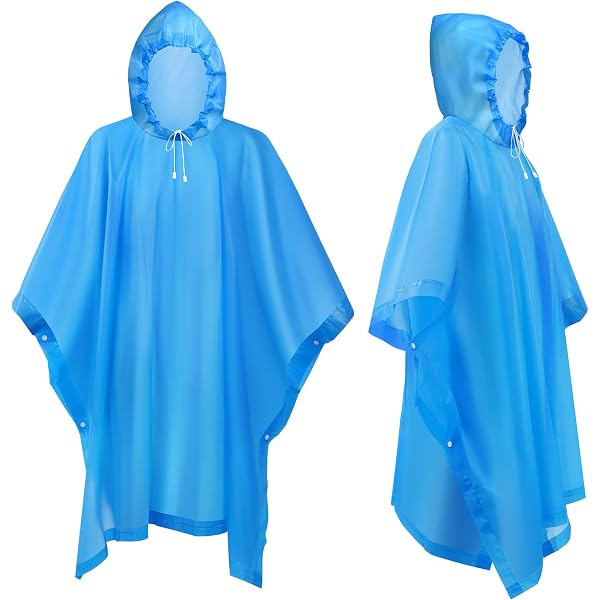 AHEJIOO Lot de 2 capes de pluie réutilisables et imperméables - En EVA - Noir - Unisexe - Pour poncho de pluie, festival, accessoires de survie, vélo, randonnée, camping, Noir , taille unique