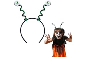 SIOTMERA Alien Headband Antenna Green Adult Alien Costume for Cosplay Theme Party Halloween Costumes Accessory Eyeballs Hairband for Halloween Headband Green