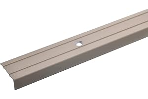 acerto 32010 Aluminium Stufenkanten-Profil - 24,5mm - * 10mm Höhe* Rutschfest * Robuster Kantenschutz | Gelochtes Treppenkanten-Schutzprofil für Laminat PVC | Rutschhemmendes (100 cm, bronze hell)
