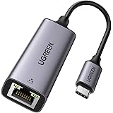 UGREEN Adaptateur USB C vers Ethernet Thunderbolt 3 4 Type C RJ45 Réseau à 1000 Mbps en Aluminium Compatible avec MacBook Pro