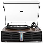 Turntable with Speakers, Bluetooth Turntable with Built-in Speakers, Adjustable Counterweight, AT-3600L, 33/45 RPM, Adjustabl
