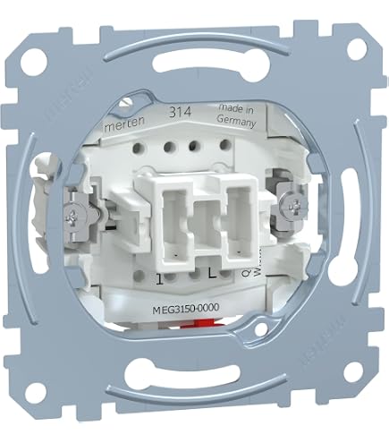 Merten MEG3901-0006 Modulo LED Per Pulsante/Interruttore 100-230V - Luce Di Orientamento Rossa, Bianco Lucido, Sostituibile Anteriormente - 3