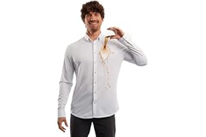 Sepiia Antiarrugas Antimanchas Antiolores Transpirable Entalle Medium Camisa Casual para Hombre