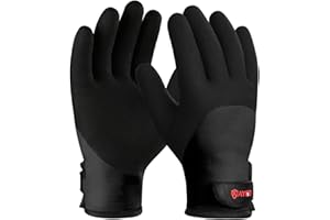 KAYGO Winter Arbeitshandschuhe Wasserdicht Kältebeständig, Doppel Gefüttert, Isolierte Thermo Arbeitshandschuhe mit Latex Beschichtung, Ideal für Kühllager Winter Arbeit (Schwarz, L, Gr 9)