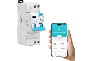 TONGOU Interruttore Differenziale Wi-Fi Tuya "Smart RCBO" Reset Automatico Disconnessione in Intensità 1-40A, Corrente di Perdita 30-100mA, Sovra/Sottotensione, Temperatura, Sovrappotenza Misurazione 2025