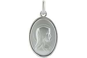 Palais du Rosaire Médaille en Argent double face Vierge Marie et Apparition de Lourdes 18mm - Médaille et croix Argent - Culte Chrétien en Argent