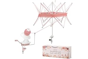 INMAKER Bobinoir à Laine et Dévidoir à Laine，Rose Bobinoir à Laine Manuel, L'assistant pour Les Passionnés du Tricot