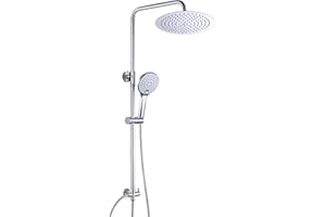 JOHO Colonne de Douche Design Réglable sans Robinetterie Ensemble Douche Murale pour Cabine Douche Baignoire Système Pluie Inox Douche Complet avec Douche Effet Pluie Douche de Tête D20.