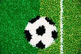 Kinderteppich Spielteppich Kinderzimmer Teppich Fußball Teppich in Grün Hellgrün Schwarz Weiss Größe 160×230 cm - 5