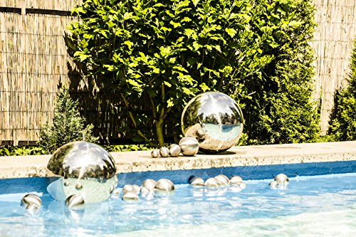 Köhko Dekokugel poliert aus hochwertigem Edelstahl 25 cm Gartenkugel Edelstahlkugel Schwimmkugel - 9