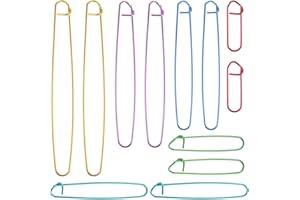 LIAMGUS 12 pcs Stitch Holders, Stitch Holder SetStitch Holder Set, Aluminum Stitch Holders, for Blankets Scarves Quilts Other Knitting Project Crochet Projects (Random Color)