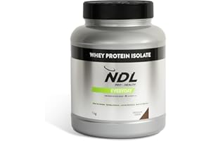 NDL Pro-Health Whey Protein Isolate – Proteína isolada, Tonifica y aumenta la masa muscular, Mejora tus entrenamientos, Alto en proteínas, Bajo en grasas – Chocolate fusion – 1 KG – 30 tomas